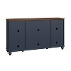 Festivo 63" Vintage Style Storage Accent Buffet Sideboard Cabinet with Drawers Navy - 3 of 4