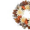 Northlight Floral, Twig and Leaves Fall Harvest Artificial Wreath - 22" - Orange and Cream - image 3 of 3