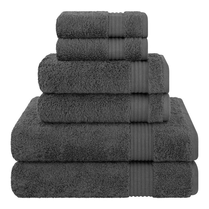 American Soft Linen Premium Quality 100% Cotton 6 Piece Towel Set, Soft Absorbent Quick Dry Bath Towels for Bathroom, 1 of 8