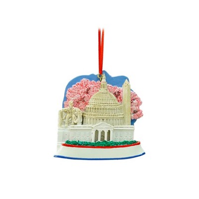 Kurt S. Adler 3.25" Washington DC Monumental Scene Christmas Ornament - White/Red