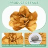 Unique Bargains Alloy Satin Fabric Big Rose Flower Dainty Brooches and Pins 1 Pc - 2 of 4