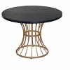 APRILSOUL Veneer 42" Round Dining Table ¨C Solid Wood-Look Top, Heavy-Duty Wrought-Iron Pedestal Base - 3 of 4