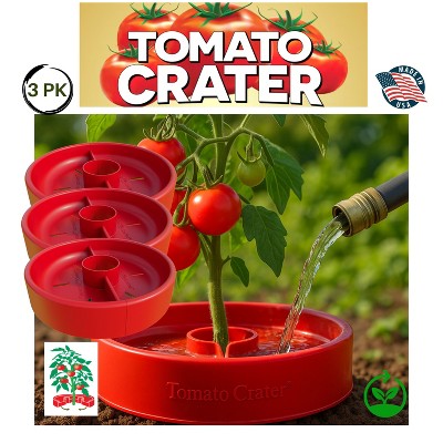 Tomato Crater Vegetable Garden Watering Tray – Directs Water to Roots, Warms Soil, Reduces Pests, Improves Growth, BPA-Free