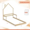 Costway Twin Size Floor Bed for Kids with Chimney Headboard & Handrail Gray/White/Natural - 2 of 4