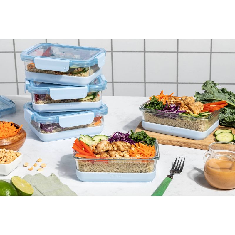 Ello 10pc Glass Meal Prep Food Storage Container Set Blue, 5 of 8