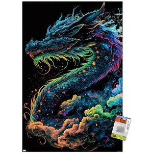 Trends International Wumples - Neon Cosmic Dragon Unframed Wall Poster Prints - 1 of 4
