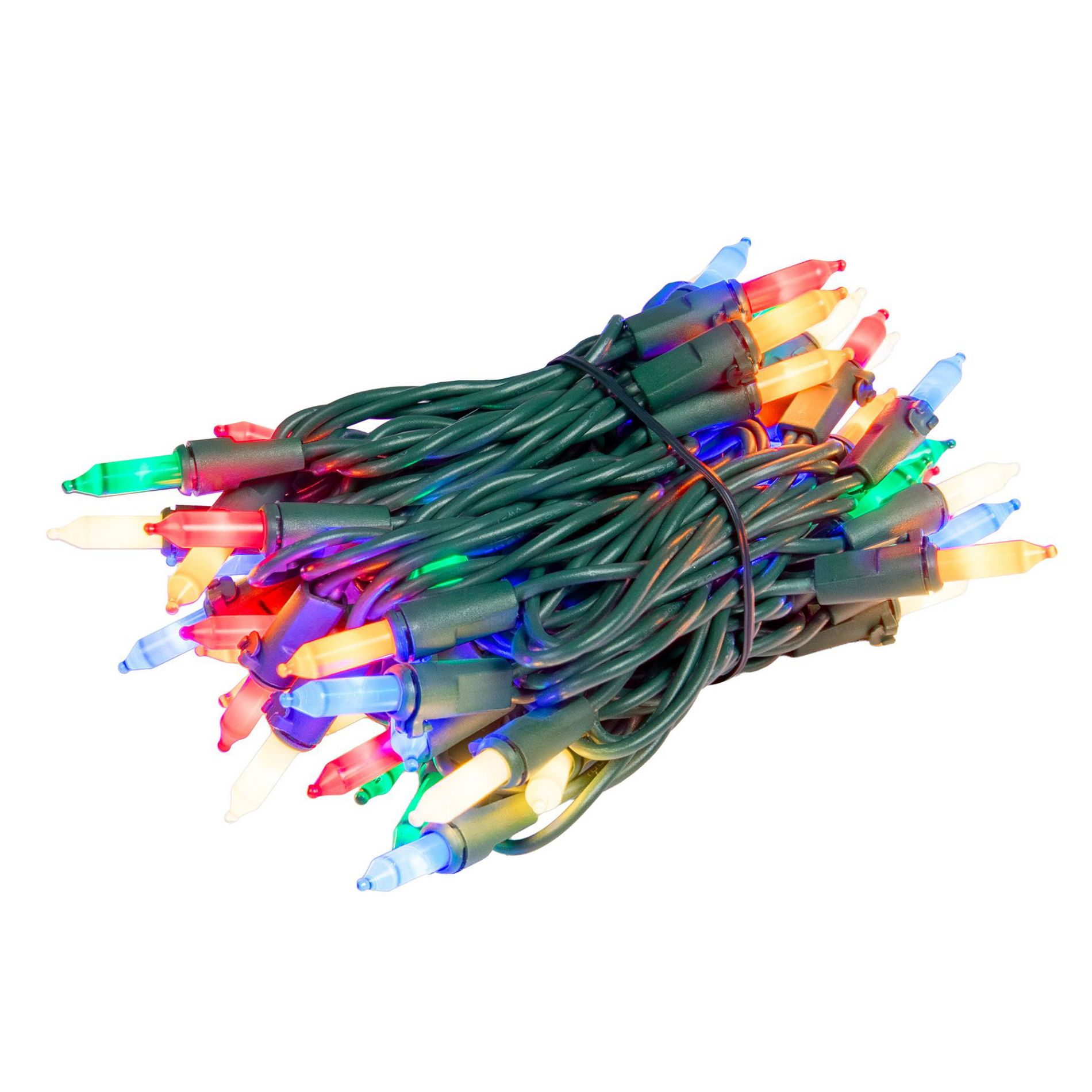 Novelty Lights RetroGlo® Ceramic Mini Lights 50 Light on Green Wire 11 Feet Long