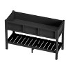 Black Raised Garden Bed with Shelf, HDPE Elevated Planter Box for Outdoor Herbs, Vegetables, Flowers - 3 of 4