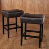 Okak 26.75 Inch Counter Stools Set of 2, Backless Fabric Barstools with Sturdy Metal Base, Minimalist Counter Height Seating - 2 of 4