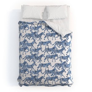 Deny Designs Kids' Little Arrow Design Co Zebras Comforter Bedding Set - 1 of 3