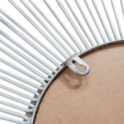 Luxurious Silver and Gold Sunburst Round Wall Mirror, 30 in