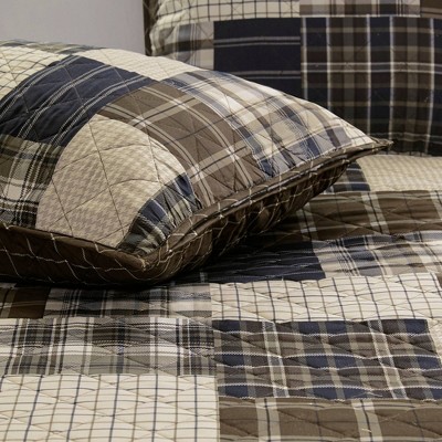King Black and Brown Reversible Microfiber Quilt Set