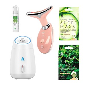 Pursonic Ultimate Glow & Rejuvenation Bundle: 7-in-1 LED Therapy, Facial Steamer, Anti-Aging Eye Gel, and Sheet Masks - 1 of 4