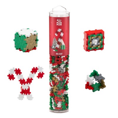 Plus-Plus: Open Play Tube - Holiday Mix - 240 Pieces -Construction Building STEM