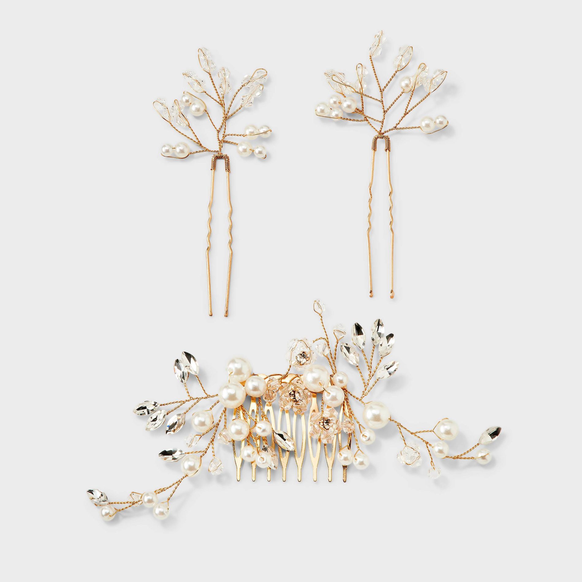 Pearl Hair Pin 3pk - A New Day™ Gold