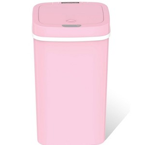 SEVOBAL Indoor Trash Cans 4 Gallon Plastic Trash Can with Lid Touchless Garbage Can Fits Any Kitchen, Bathroom, Office, Silvery, 10.3"*7.8"*16.7" - 1 of 4
