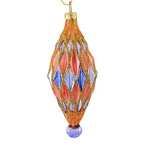 Cody Foster 4.5 Inch Midcentury Diamonds Small Christmas Tree Ornament , Christmas Decor Waffle Honeycomb Drop (1PC) - 1 of 4