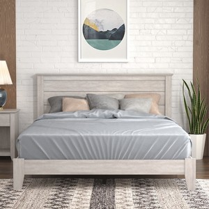 Galano Harlowin Wood Frame Queen Platform Bed With Headboard - 1 of 4