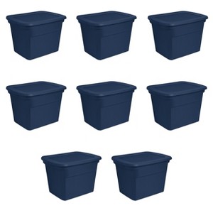 Sterilite 18 Gal Storage Tote, Stackable Bin with Lid, Plastic ...