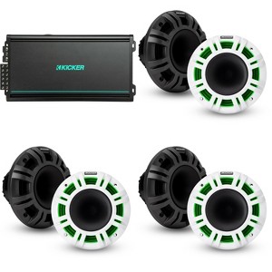 Kicker (3 Pair )  48KMXL654 - RGB LED KMXL Horn-Loaded Speakers with 48KMA6006 6-Ch. Marine Amp Bundle - 1 of 4