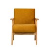 Nordlys Solid Wood Velvet Lounge Chair Countryside Style Living Room - 3 of 4