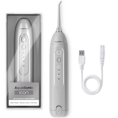 AquaSonic Icon Electric Water Flosser - Rechargeable, Included Jet Tip, Charging Cord, Home & Travel Use