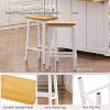 CAVINAS 25.6" Tall Farmhouse Style Counter Stools Set of 2, Solid Wood Bar Stools with Footrests, for Dining Room, Kitchen, Counter - 3 of 4