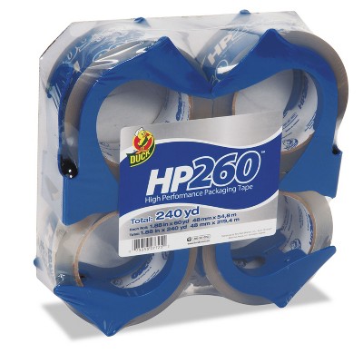 Duck HP260 Packaging Tape w/Dispenser 1.88" x 60yds 3" Core 4/Pack 0007725