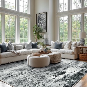 LOVEVOOK Living Room Rug Abstract Area Rugs Machine Washable Large Carpet Non-Slip Faux Wool Indoor Vintage Rugs for Bedroom, Dining Room - 1 of 4