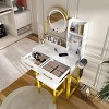 INFURNIC Vanity Tables Makeup Vanity with Storage Drawers and Metal Legs for Bedrooms and Dressing Rooms, White, 31.5"*15.75"*52.36" - 3 of 4