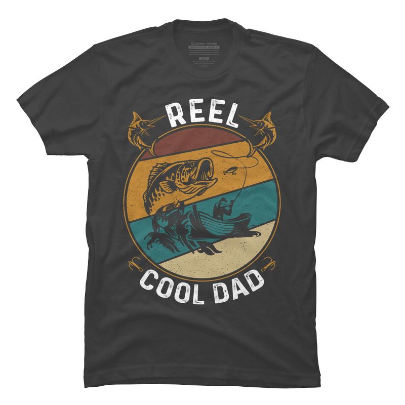Men's Design By Humans Reel Cool Dad Fishing Boat Trip By KangThien T-Shirt, 1 of 3