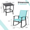 Celebalcony 3 Piece Outdoor Furniture Rocking Patio Set Light Blue - 3 of 4
