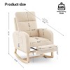 Rocking Chair, Nursing Rocking Chairs with Foot Rest, Upholstered Rocker Glider Chair with High Backrest & Solid Wood Base for Living Room, Bedroom - 2 of 4
