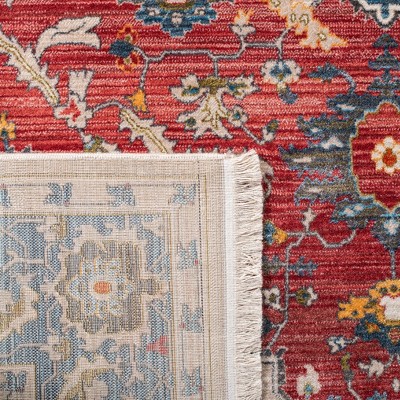 Handmade Red Synthetic 5' x 7' Rectangular Area Rug