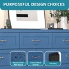 59 inch Farmhouse 7 Drawer Blue Dresser Modern Dresser TV Stand Blue Upgraged for Bedroom - 4 of 4