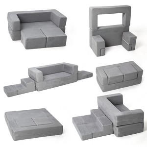 Kids Sofa Couch, Modular Baby Floor Sofa, Toddler Play Couch for Playroom Furniture, Sectional Couch for Children, Convertible Foam and Floor Cushion - 1 of 4
