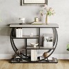 Entryway Table with Storage, Industrial 4-Tier Narrow Console Table Behind Couch with Half-Circle Base & Storage Shelves for Hallway, Foyer - 4 of 4