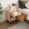 Accent Cabinet Farmhouse with Carved Door Storage for Bedroom 18in Wide - 3irtyhousy - 2 of 4