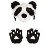 HalloweenCostumes.com One Size Fits Most   Panda Plush Paws Kit and Headband, Black/White - 3 of 4