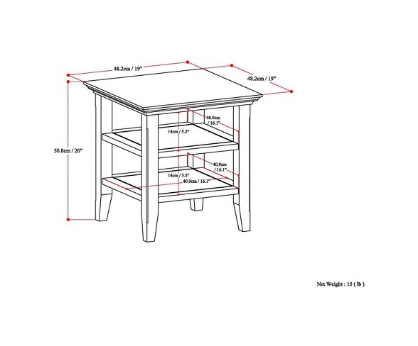 Normandy Solid Wood End Table Farmhouse Brown - Wyndenhall
