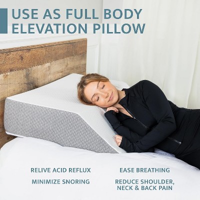 Extra Wide White Foam Leg Elevation Wedge Pillow