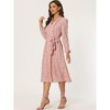 INSPIRE CHIC Women's Floral Print Long Sleeve Back Tie Flowy Midi Boho Dress - 3 of 4