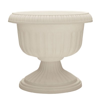 Southern Patio Dynamic Design Outdoor 18 In Resin Grecian Urn Planter Pot, White
