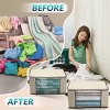 GARPROVM 4-Pack Under Bed Storage Bag & Clothes Organizer with Clear Window Beige - 4 of 4