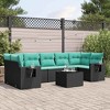 vidaXL 8 Piece Garden Sofa Set with Cushions - Black and Blue - 2 of 4