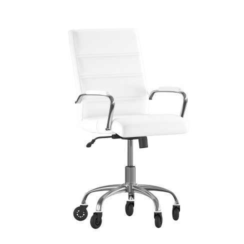 Modern Office Chair With Chrome Arms White - Boss Office Products