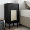 vidaXL Bedside Cabinet SENJA Rattan Look Black 15.7"x13.8"x31.5" Solid Wood Pine - 2 of 4