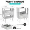 FONTOI 2 Pack Modern Nightstand with with Drawers&Open Storage Shelf, Bedside Tables for Bedroom, White, 11.81"*23.62"*15.75" - 3 of 4