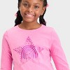 Girls' Long Sleeve 'Rainbow Star' Graphic T-Shirt - Cat & Jack™ Magenta - image 2 of 4