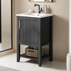 20" Bathroom Vanity Cabinet with Ceramic Sink Top Set,Freestanding, Two-Tier Storage Rack, Soft Closing Door - Leovsnove - 2 of 4